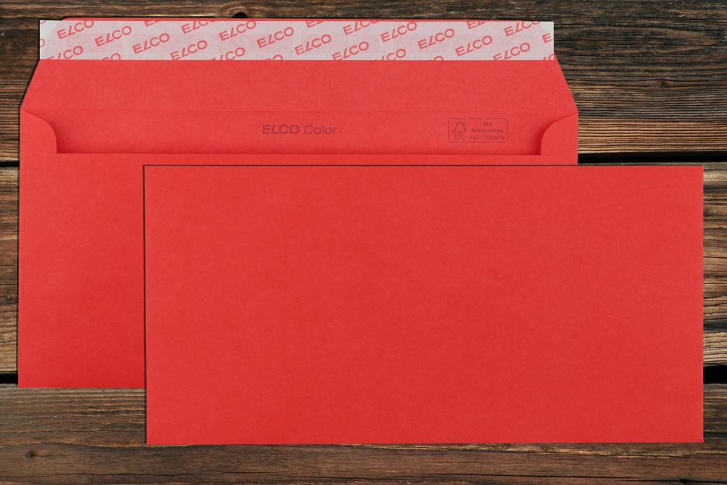 Briefhüllen C6/5 114x229 mm Haftklebend Intensivrot 100 g/qm